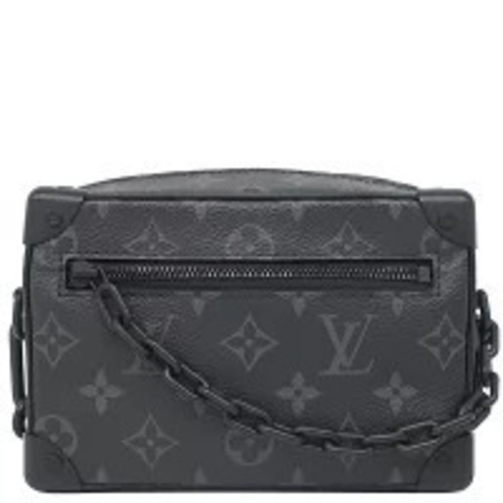 Louis Vuitton Soft Trunk Shoulder Bag Monogram Canvas Eclipse Black Matte Black